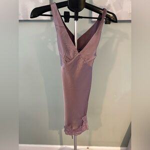 NWT FASHION NOVA PURPLE MINI DRESS WITH LACE TRIM BOTTOM AND BACK TIE DETAIL